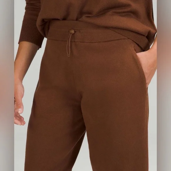 Lululemon brown cotton cashmere knit mid rise joggers - Picture 3 of 4
